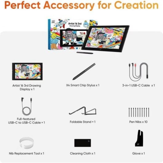 Tablette graphique XP-Pen Artist 16 Gen3 16K pression Full HD USB-C