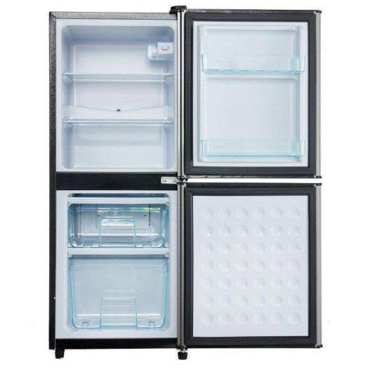 Frigorífico Mini Welltin BCD-106W Defrost 102cm 106L E Plateado y negro