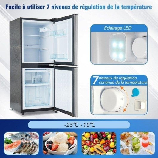 Frigorífico Mini Welltin BCD-106W Defrost 102cm 106L E Plateado y negro
