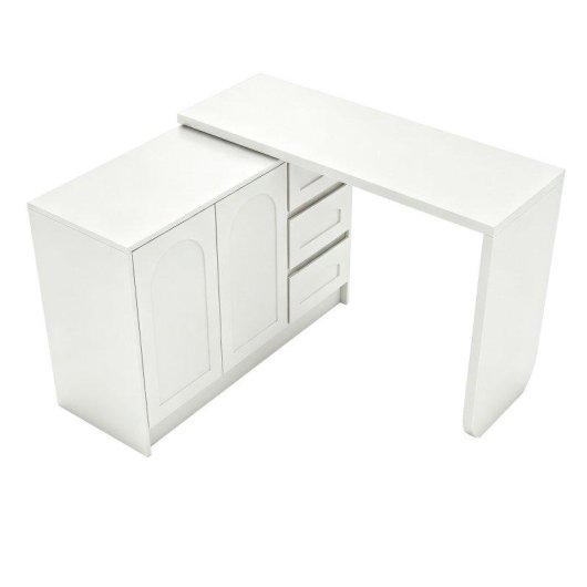 Scrivania ad angolo Welltin W5093s 110-170 cm 3 cassetti 360°