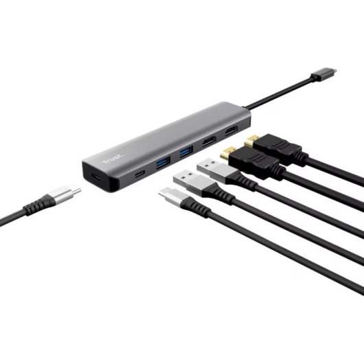 Station d'accueil Trust Dalyx 6-en-1 USB-C USB-A 3.0 HDMI double 85W