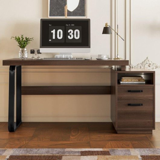 Secretária Welltin NK000103AAD 135x54cm MDF e aço com gavetas