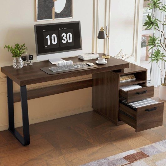 Secretária Welltin NK000103AAD 135x54cm MDF e aço com gavetas