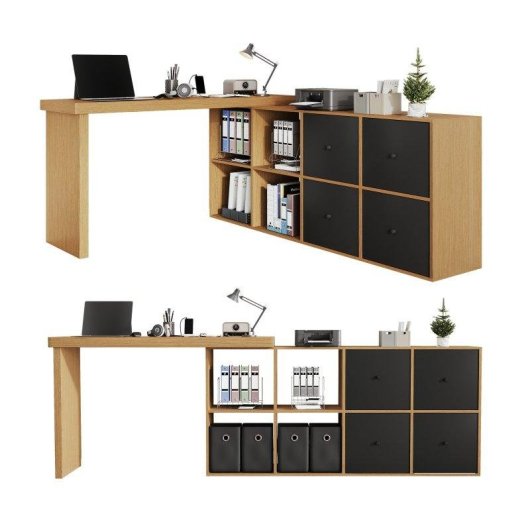Secretária em L Welltin N880P4180134S MDF 4cm Giratória 360° com Gavetas