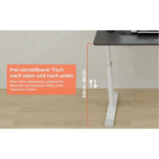 Escritorio Regulable Welltin W3301 80x60 cm Altura Ajustable Multiusos