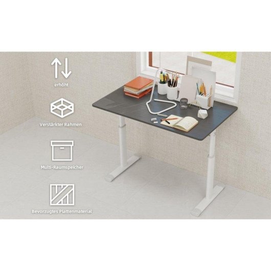 Bureau Welltin W3301P338384 Compact Hauteur Reglable 100x60 cm