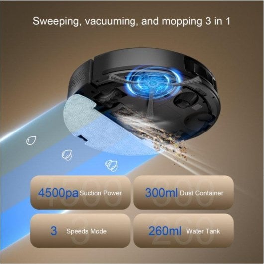 Robot Aspirapolvere e Lavapavimenti Teendow D10S MAX Autosvuotamento Navigazione LiDAR 5.000 Pa