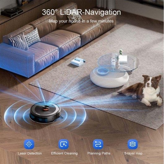Robot Aspirapolvere e Lavapavimenti Teendow D10S MAX Autosvuotamento Navigazione LiDAR 5.000 Pa
