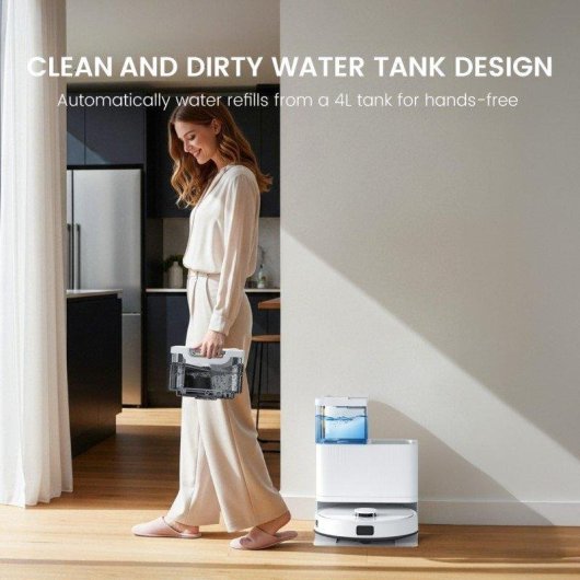 Robot Aspirador y Fregasuelos Teendow D63S Ultra con Autovaciado 10000 Pa