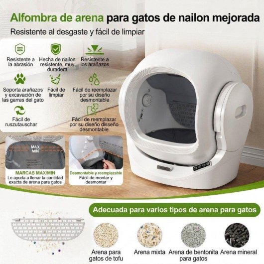 Caja de Arena Inteligente Welltin Auto-limpieza 68L Sensores Infrarrojos y Gravedad