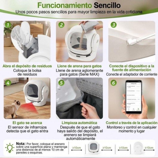 Caja de Arena Inteligente Welltin Auto-limpieza 68L Sensores Infrarrojos y Gravedad