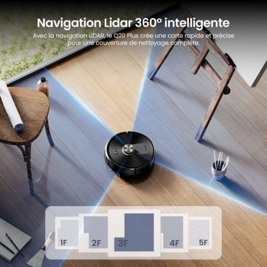 Aspirador robot sem Saco Proscenic Q20Plus 15000 Pa 200 min Autonomia Antiemaranhamento
