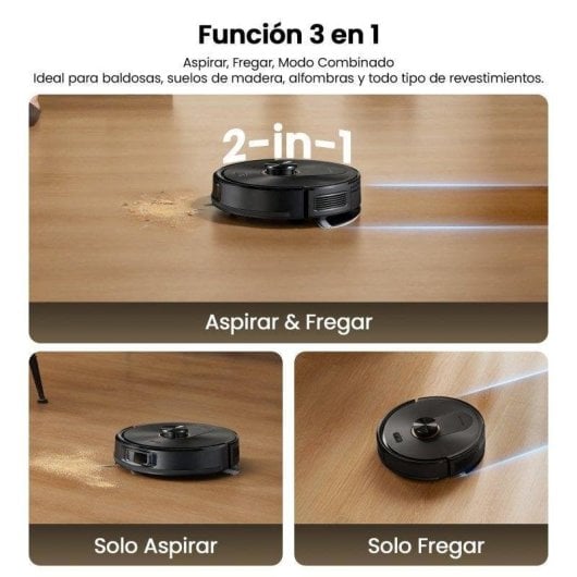 Aspirador robot sem Saco Proscenic Q20Plus 15000 Pa 200 min Autonomia Antiemaranhamento