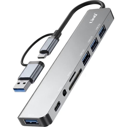 Hub LinQ 8 Ports 5 Gbps Modell IT7811 mit SD-Leser und Audio