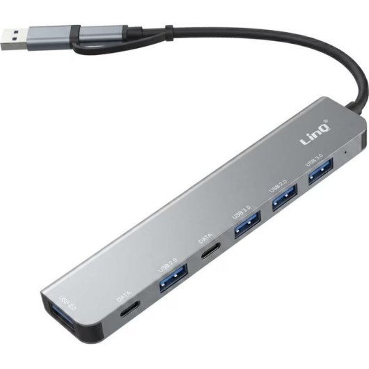Hub LinQ 8 Ports 5 Gbps Modell IT7811 mit SD-Leser und Audio