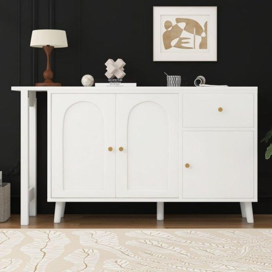 Secretária Welltin N880P3174156W 120x40cm 50kg Giratória 360° com Aparador Branco