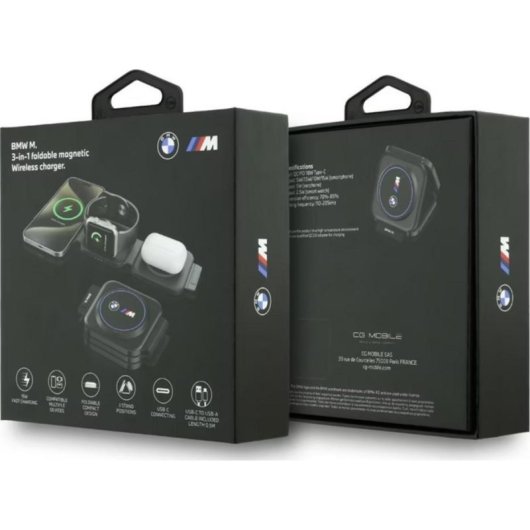 Cargador inalámbrico 3 en 1 BMW M Q2 MagSafe 15W USB-C