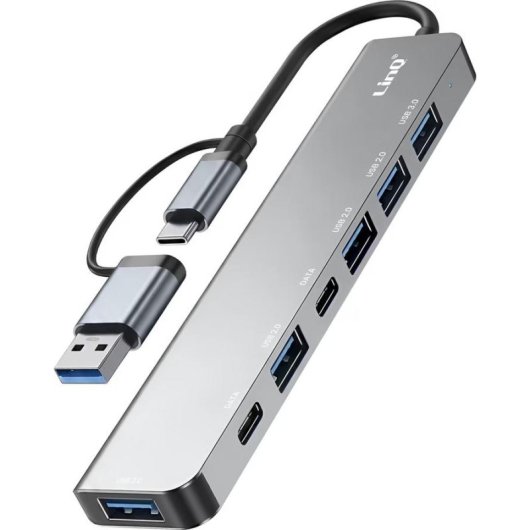 Hub LinQ 7 ports 5 Gbps USB-C modèle IT7808 avec lecteur SD