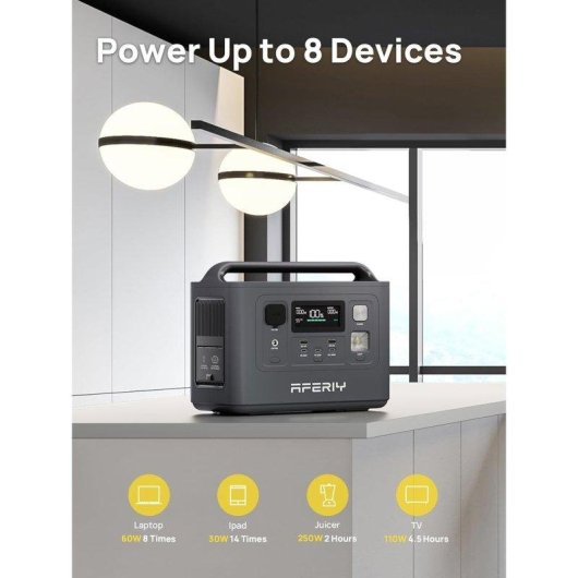 Station d’énergie AFERIY P010 512Wh 1 port AC 3 ports USB Batterie LiFePO4 Mode Eco LED