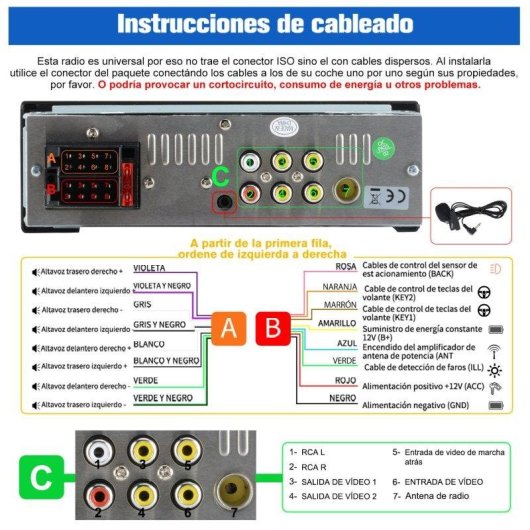 Autoradio Junsun 1 Din 6,36" con CarPlay, Android Auto y Cámara HD