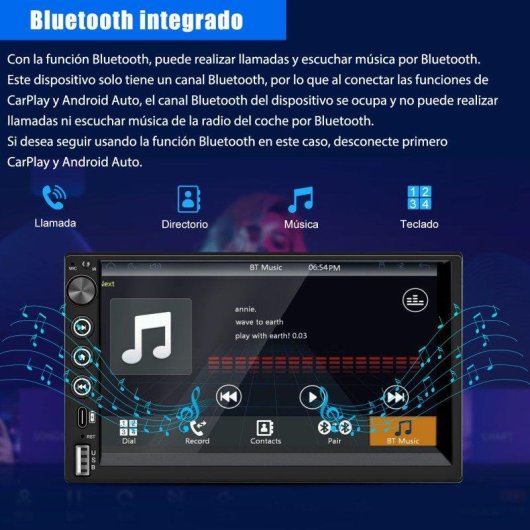 Autoradio Junsun 2din 7" mit kabellosem CarPlay und Android Auto