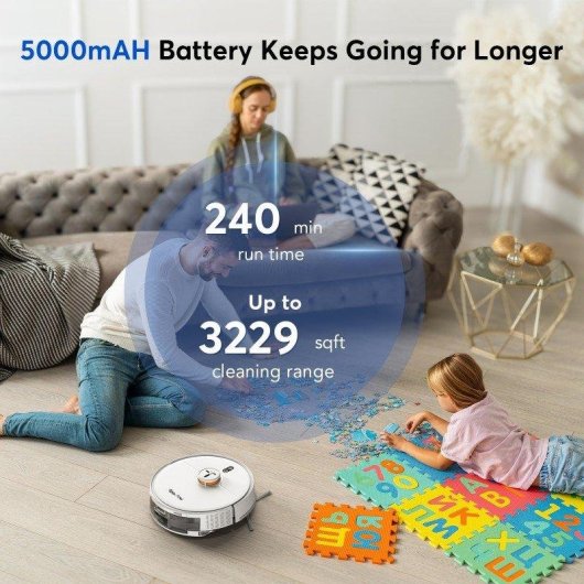 Aspirador Robô com Mopa Teendow D20s Max+ Com Esvaziamento Automatico Navegação LiDAR 6000Pa