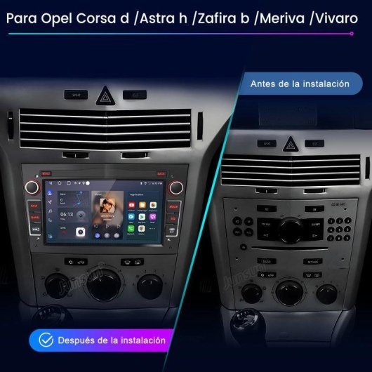 Autoradio JUNSUN 7 Zoll Android 15 CarPlay GPS Opel Meriva Corsa Astra Schwarz