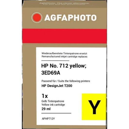 Cartucho de tinta AGFAPHOTO APHP712Y Amarillo compatible HP