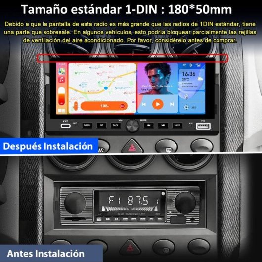 Autoradio Junsun 1DIN 6,86" CarPlay Android Auto Bluetooth Mikrofon