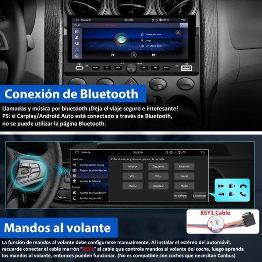 Autoradio Junsun 1DIN 6,86" CarPlay Android Auto Bluetooth Mikrofon