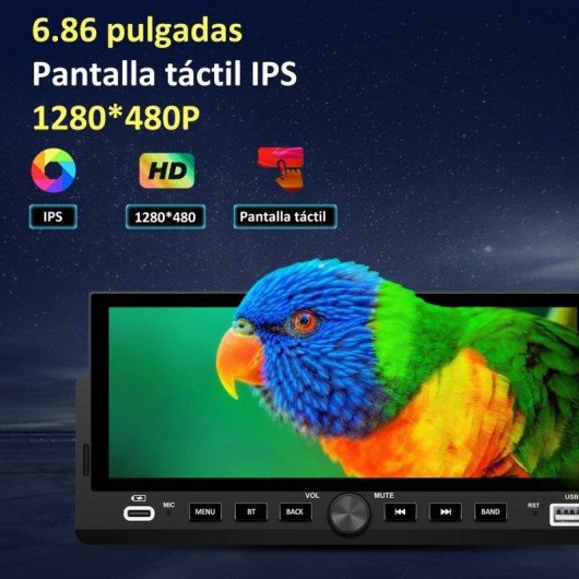 Autoradio Junsun 1DIN 6,86" CarPlay Android Auto Bluetooth Mikrofon