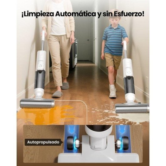 Aspirapolvere senza Fili Proceanis 4 in 1 350W 20000 Pa 60 minuti Doppio Serbatoio