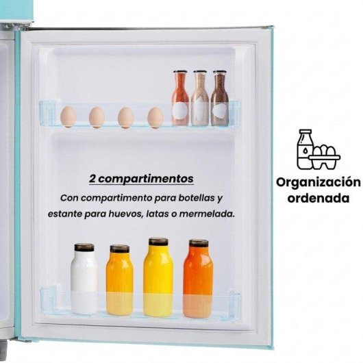 Frigorífico Mini Welltin Dos Puertas Defrost 91cm 72L E Cian