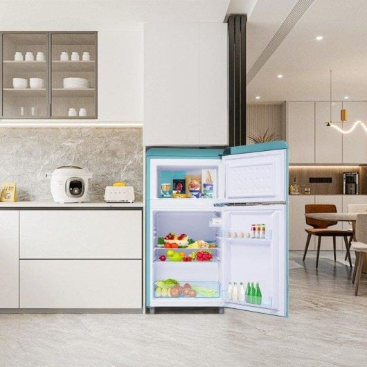 Frigorífico Mini Welltin Dos Puertas Defrost 91cm 72L E Cian