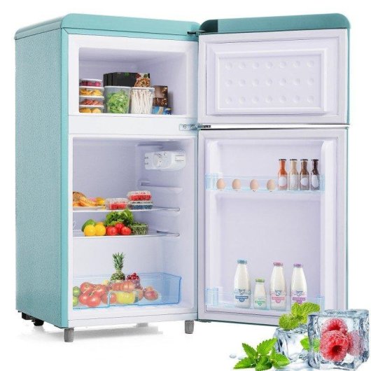 Frigorífico Mini Welltin Dos Puertas Defrost 91cm 72L E Cian