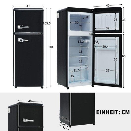 Frigorífico Dos Puertas Welltin Retro Defrost 105,5cm 92L D Blanco