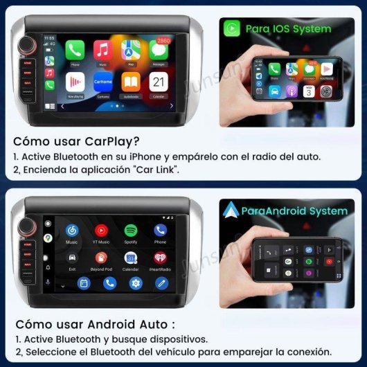Autoradio JUNSUN Peugeot 208/2008 Android 15 8" 2+64GB CarPlay GPS