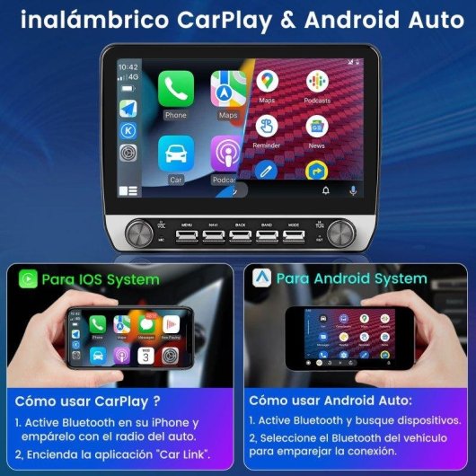 Autoradio JUNSUN 10.1" Android 15 CarPlay GPS Toyota Aygo / Citroen C1 / Peugeot 107