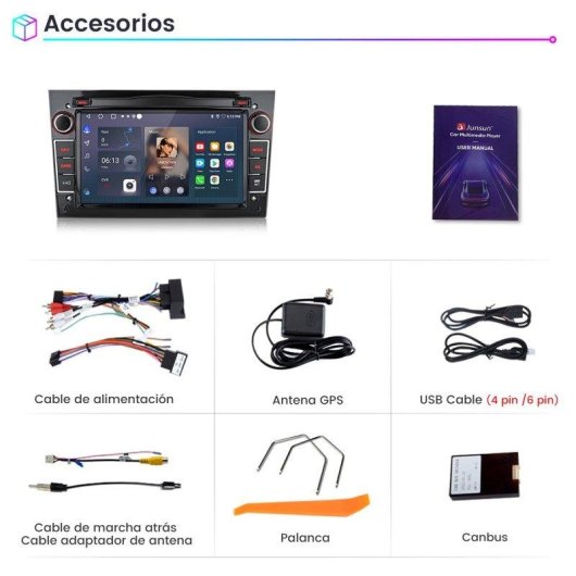 Autoradio JUNSUN 7" Android 15 2+64GB Carplay GPS Opel