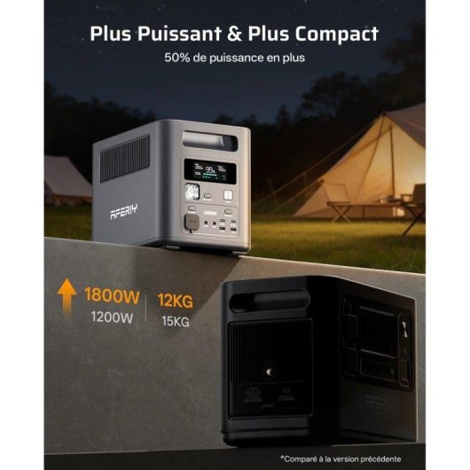 Station d’énergie AFERIY Nomad1800 1024Wh 2 ports AC, 4 USB LiFePO4