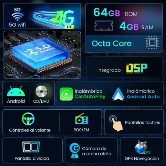 Autoradio JUNSUN 7'' Android 15 Octa Core GPS