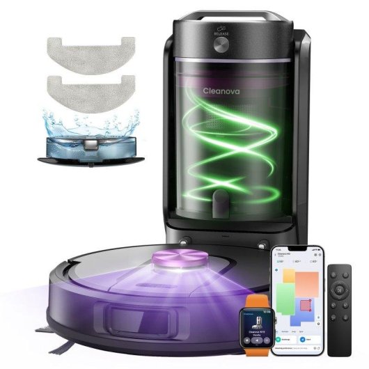 Robot Aspirador Vactidy W15 con Autovaciado Navegación Láser 12000 Pa 180 Min