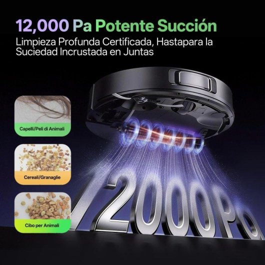 Robot Aspirador Vactidy W15 con Autovaciado Navegación Láser 12000 Pa 180 Min