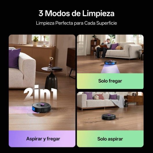 Robot Aspirador Vactidy W15 con Autovaciado Navegación Láser 12000 Pa 180 Min