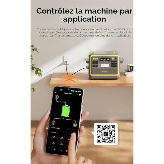 Station d’énergie Fossibot F2400 2048Wh 6 AC, 6 USB, 4 DC ports Batterie LiFePO4 Charge rapide