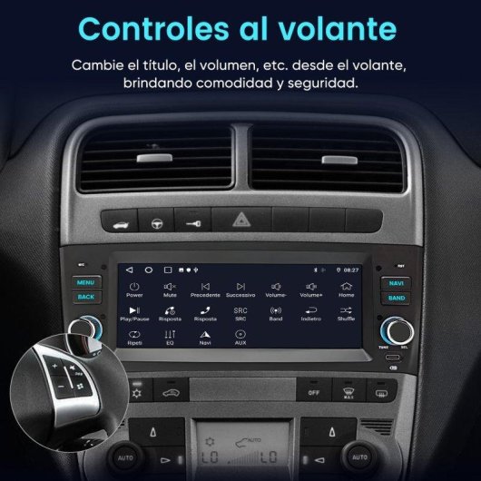 Autoradio JUNSUN 6.86" Android 15 CarPlay GPS Wifi Fiat Grande Punto/Linea