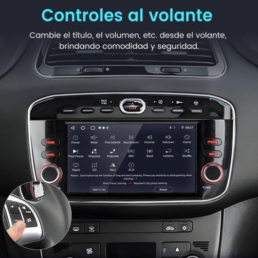Autoradio Android 15 JUNSUN Pantalla 7" táctil CarPlay GPS Bluetooth Fiat Punto EVO y Linea