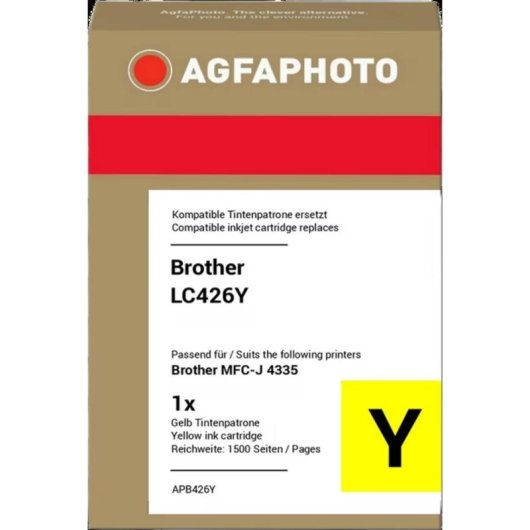 Cartucho de tinta AGFAPHOTO APB426Y compatible amarillo para impresoras Brother
