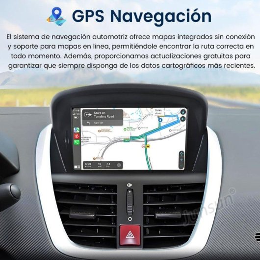 Autoradio JUNSUN para Peugeot 207 Android 15 2GB 64GB CarPlay GPS Bluetooth