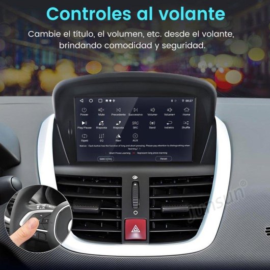 Autoradio JUNSUN para Peugeot 207 Android 15 2GB 64GB CarPlay GPS Bluetooth